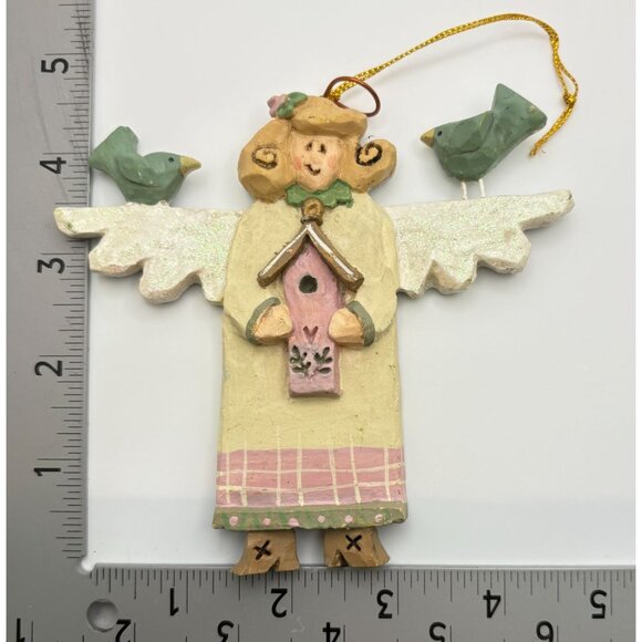Vintage Kurt S Adler Angel Christmas Tree Ornament Birds & Birdhouse Folk Art - Picture 3 of 6